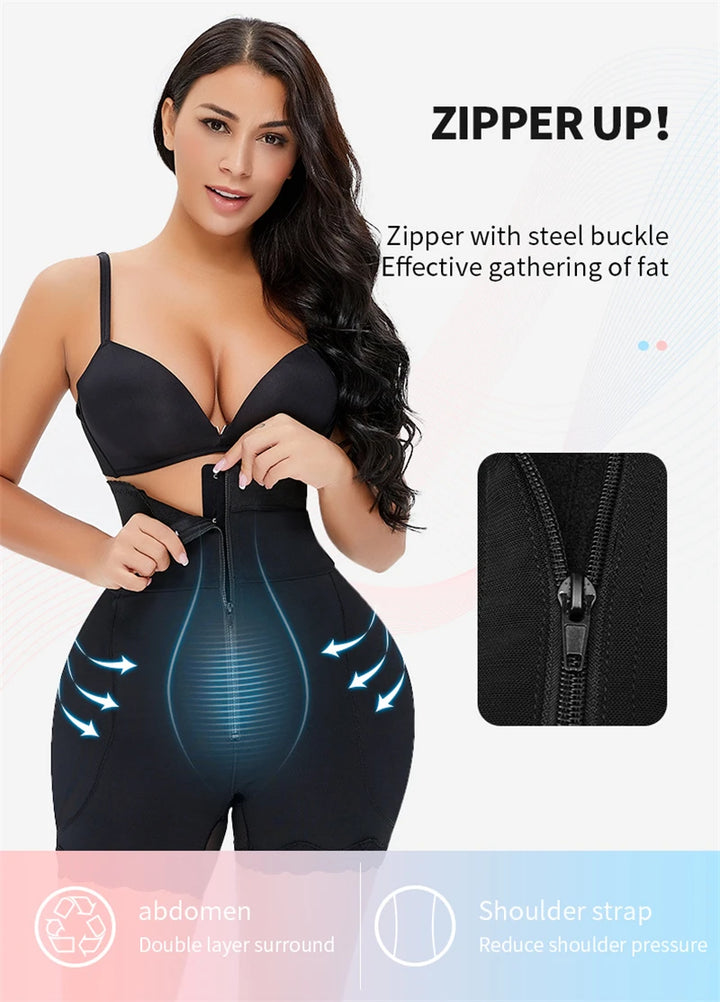 Women's Body Shaper with Hip Pads & Tummy Control