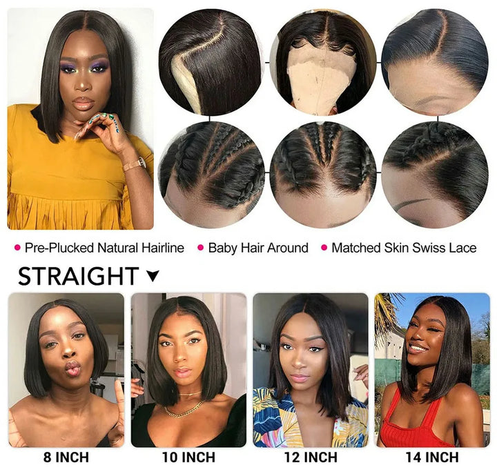 Empower Bob – Natural Black Brazilian Lace Front Wig