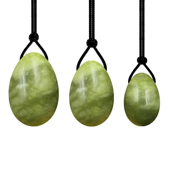 100% Natural Stone Jade Egg Yoni Egg Set Tightening Vaginal Kegel Muscle Exerciser Pelvic Crystal Massage Ball Wand Set