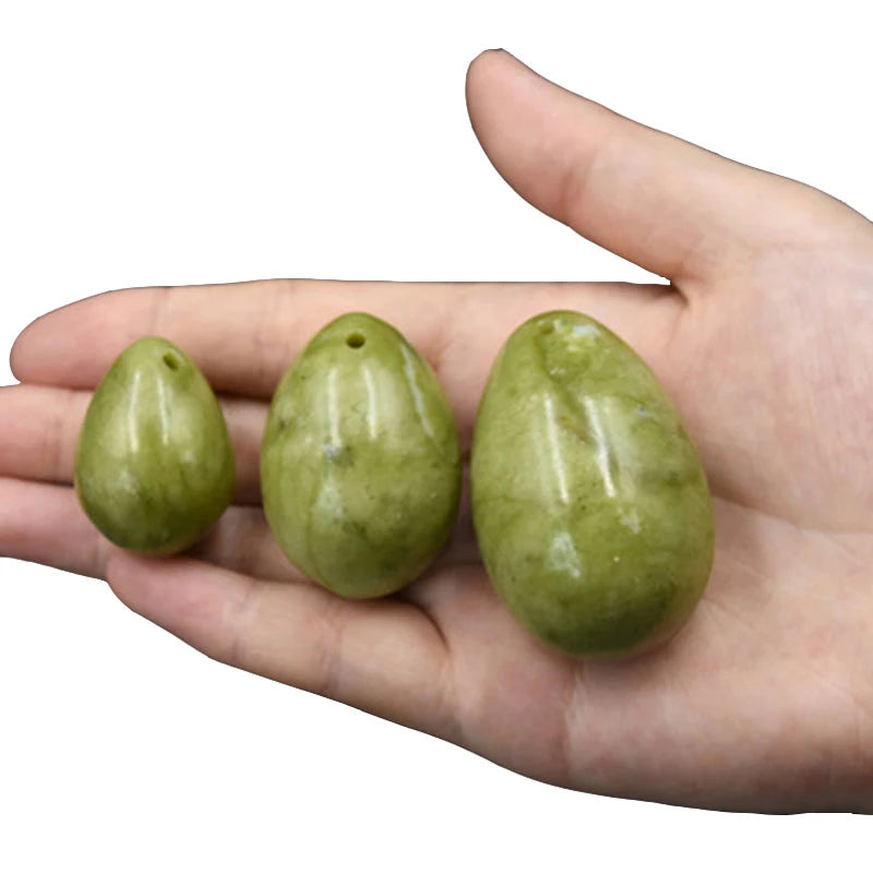 100% Natural Stone Jade Egg Yoni Egg Set Tightening Vaginal Kegel Muscle Exerciser Pelvic Crystal Massage Ball Wand Set