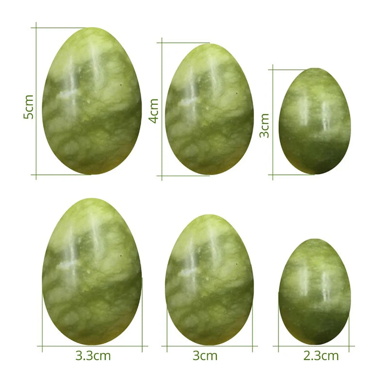 100% Natural Stone Jade Egg Yoni Egg Set Tightening Vaginal Kegel Muscle Exerciser Pelvic Crystal Massage Ball Wand Set