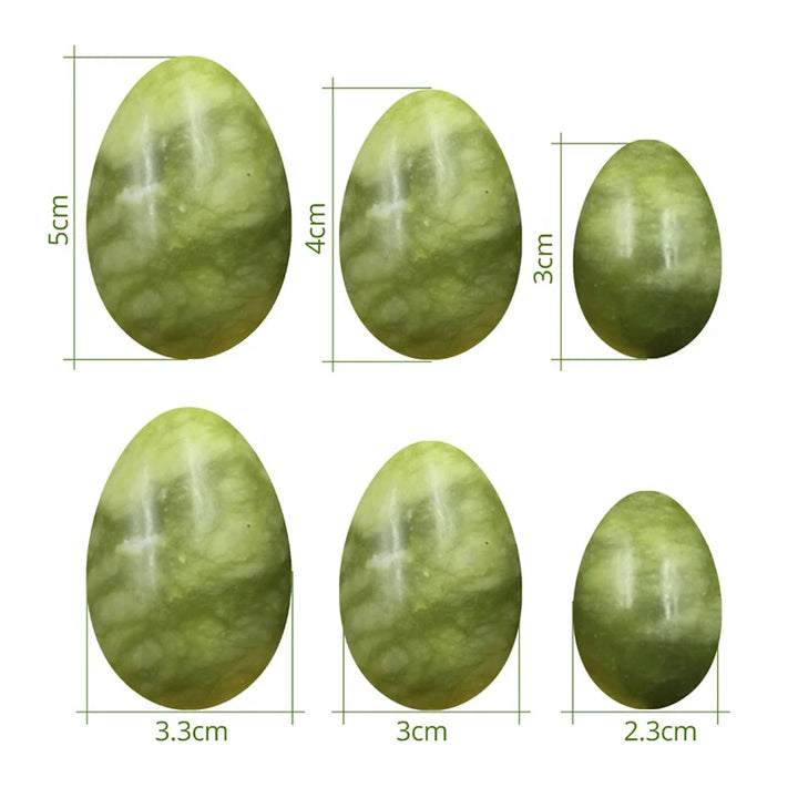 100% Natural Stone Jade Egg Yoni Egg Set Tightening Vaginal Kegel Muscle Exerciser Pelvic Crystal Massage Ball Wand Set