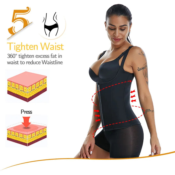 Women's Sauna Waist Trainer Vest – Black Neoprene Shaper