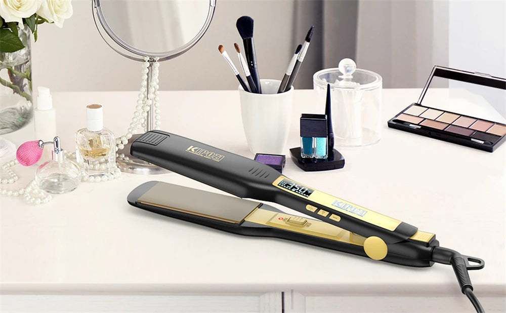KIPOZI LuxeControl Titanium Styler – Straighten, Curl & Shine with Salon Precision