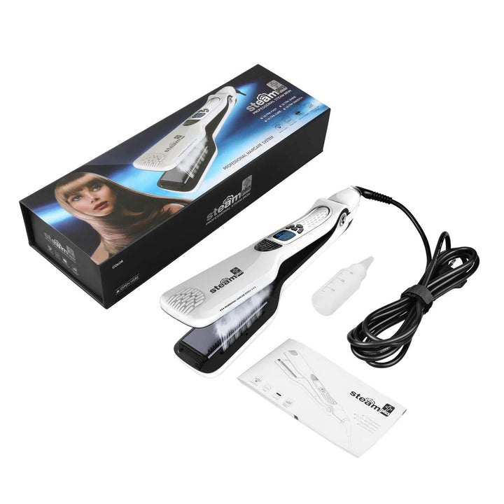 SteamSilk Pro Titanium Hair Straightener & Curling Comb
