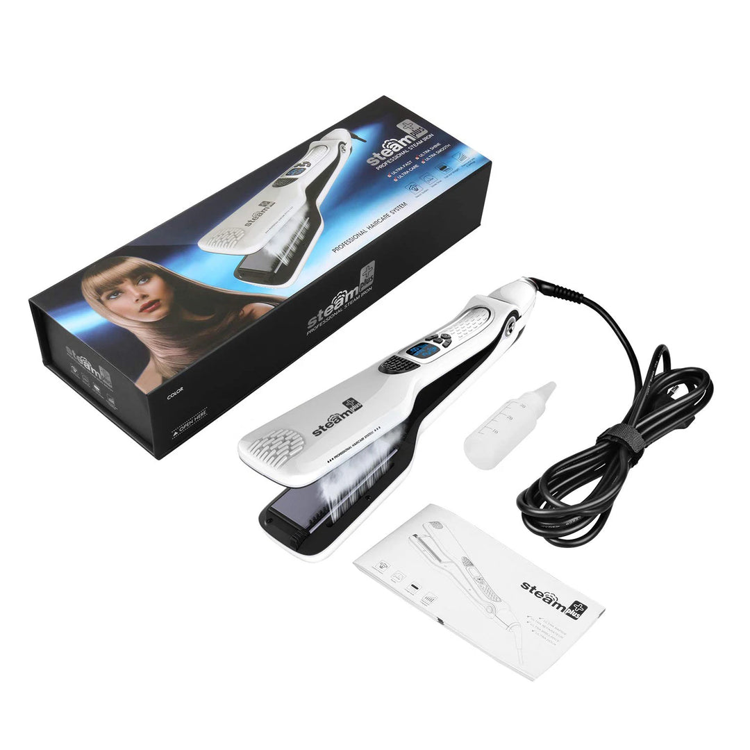 UKLISS Professional Steam Hair Straightener Comb – 2-in-1 Titanium Ceramic Flat Iron with Steam Technology for Silky, Frizz-Free Styling