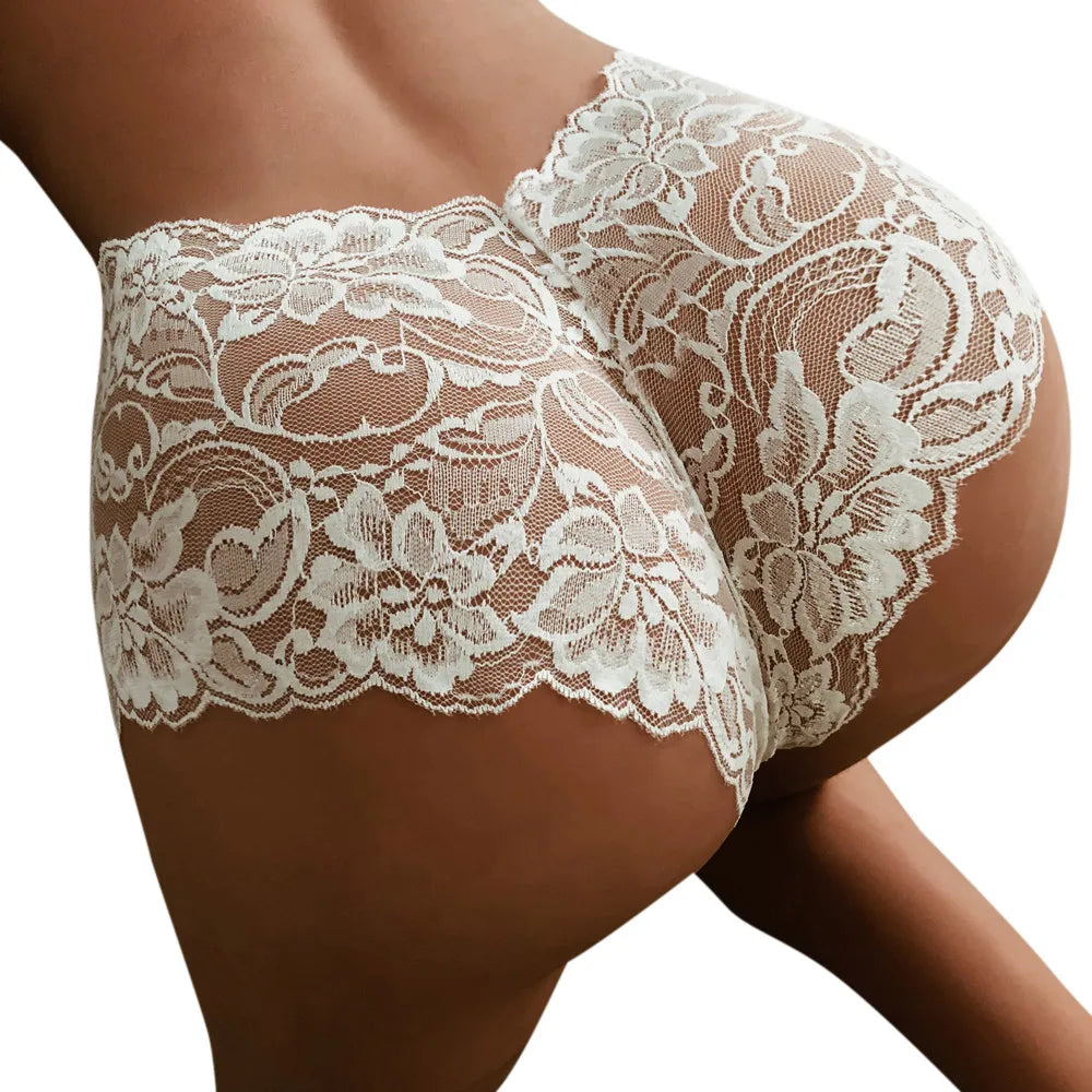 EmpowerEase Floral Lace Sheer Brief – Seamless, Soft & Seductive
