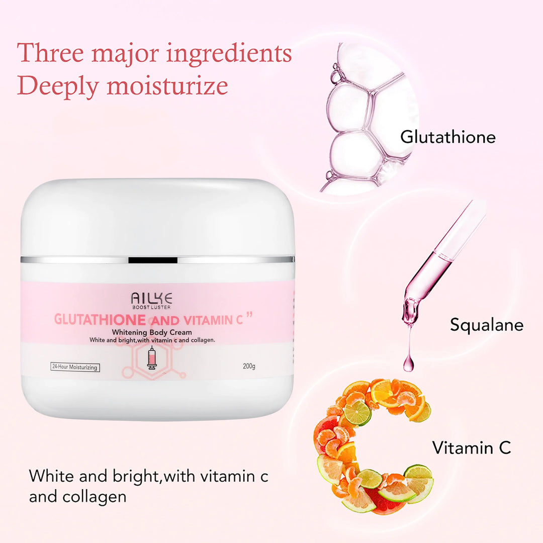 AILKE Luxe Brightening & Moisturizing Body Care Set – Glutathione, Vitamin C & Shea Butter