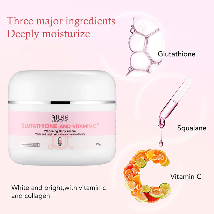 AILKE Luxe Brightening & Moisturizing Body Care Set – Glutathione, Vitamin C & Shea Butter