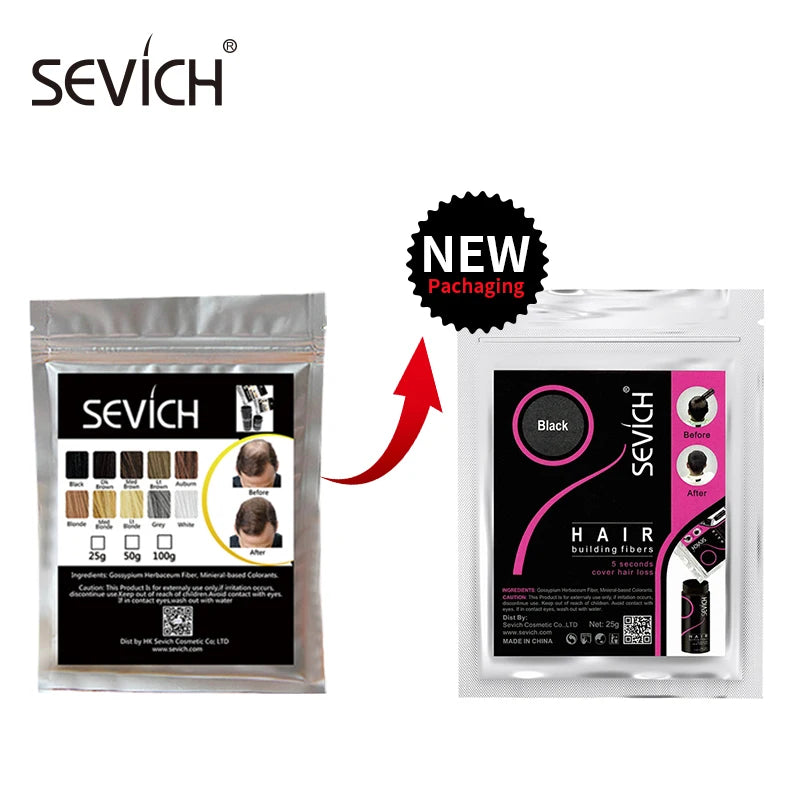 Sevich Hair Building Fibers Refill – 100g | Instant Thicker, Fuller Hair | 10 Colors | Keratin Hair Loss & Thinning Solution
