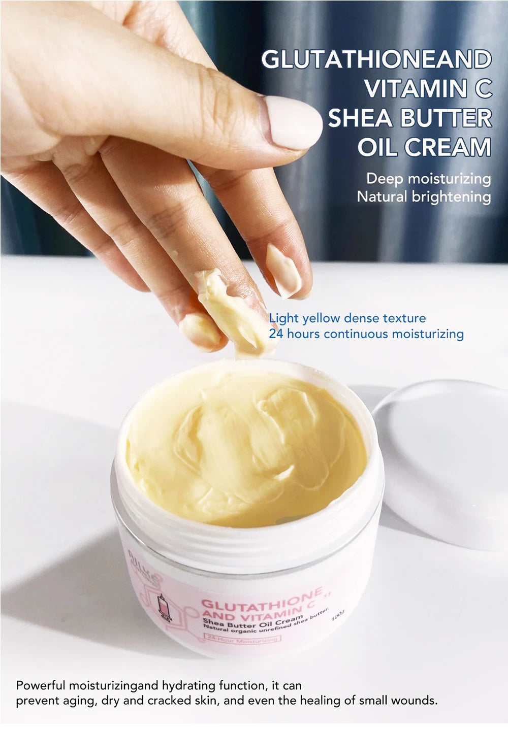 AILKE Glutathione Whitening & Brightening Cream – Deep Moisture for Face & Body, Fades Dark Spots & Evens Skin Tone