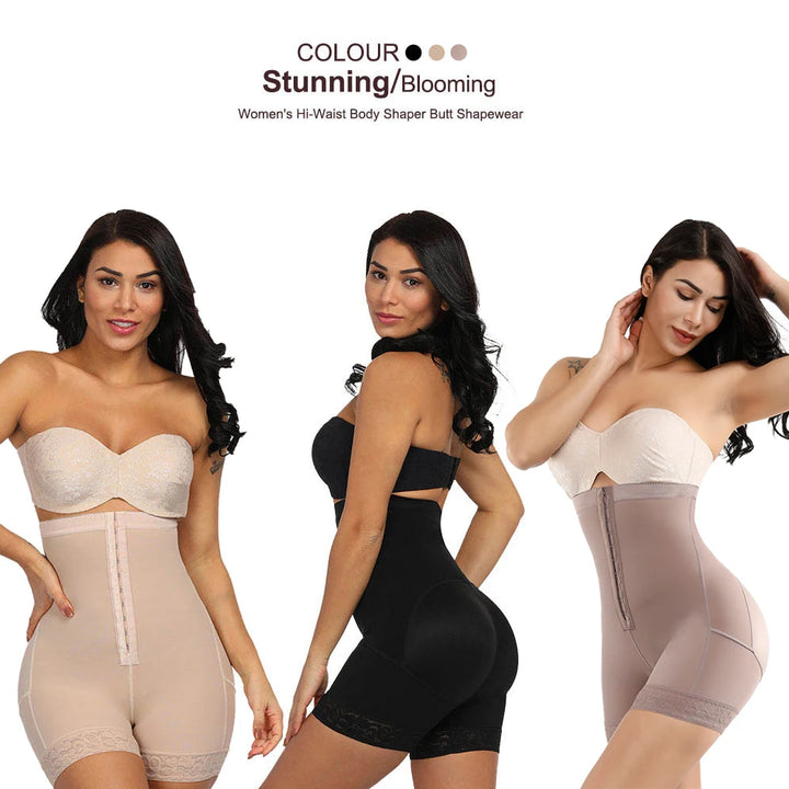 3-in-1 Lace Butt Lifter Corset – High-Waist Tummy Control Shapewear