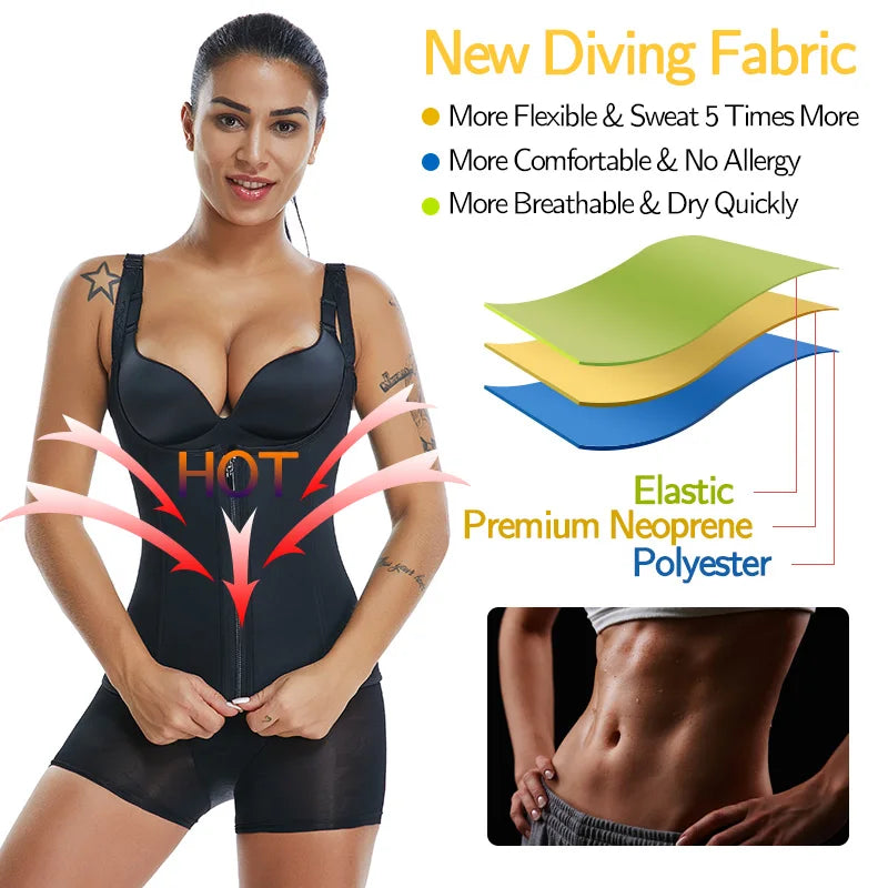 Women's Sauna Waist Trainer Vest – Black Neoprene Shaper