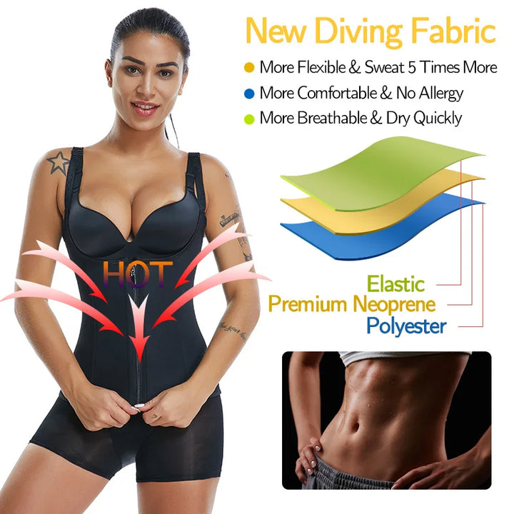 Women's Sauna Waist Trainer Vest – Black Neoprene Shaper