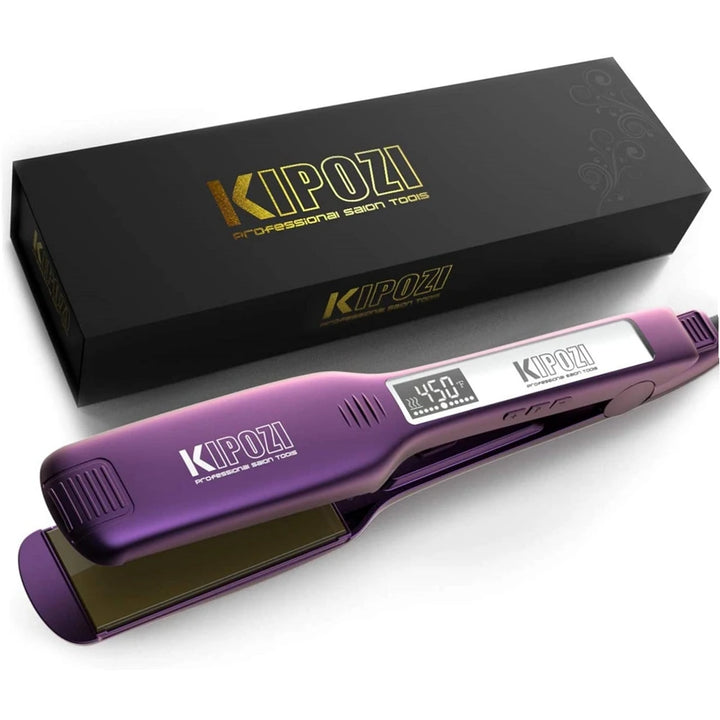 KIPOZI TitanGlide 1.75” Professional Flat Iron – Fast-Heating Wide Plate Hair Straightener for Thick & Curly Hair