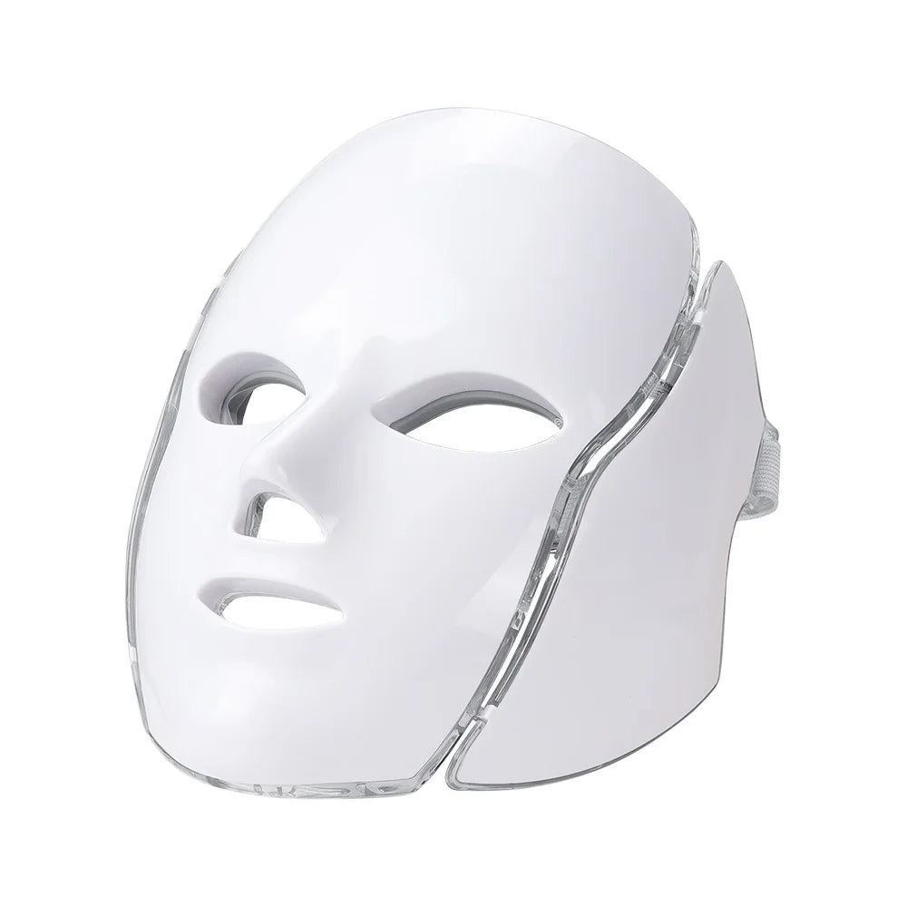 7-Color LED Light Therapy Mask with Neck Treatment – Skin Rejuvenation, Anti-Aging, Acne Therapy & Whitening Device