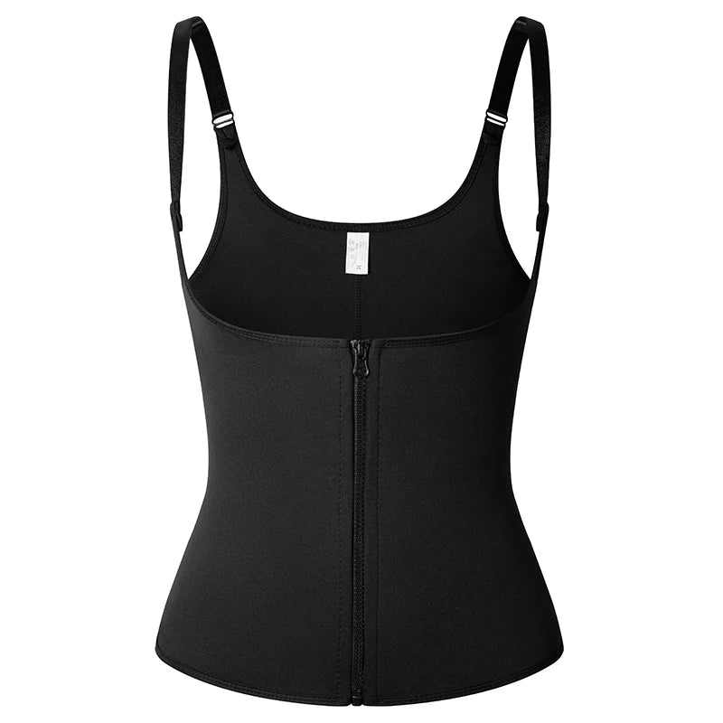 Women's Sauna Waist Trainer Vest – Black Neoprene Shaper