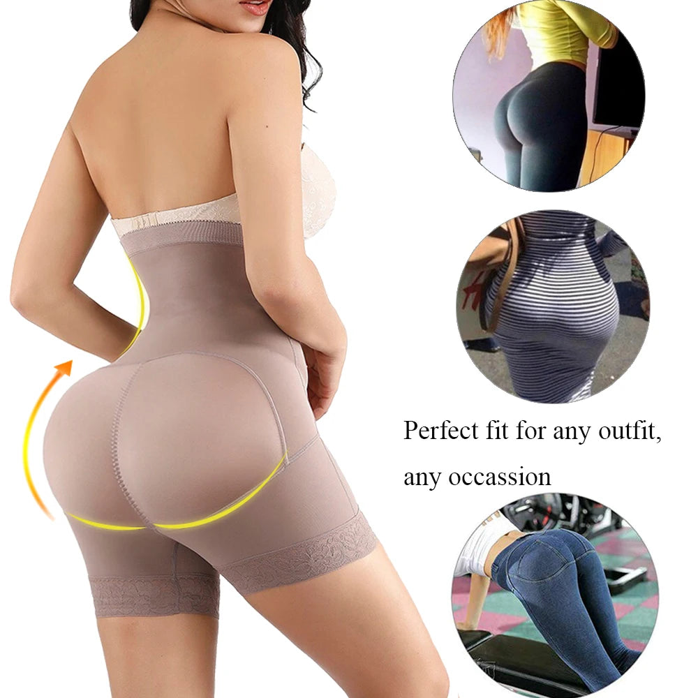 3-in-1 Lace Butt Lifter Corset – High-Waist Tummy Control Shapewear