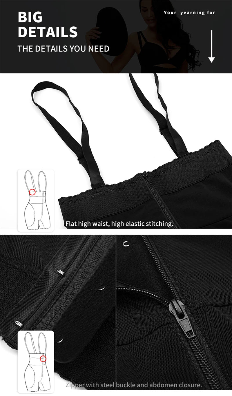 Women's Body Shaper with Hip Pads & Tummy Control