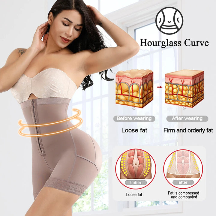 3-in-1 Lace Butt Lifter Corset – High-Waist Tummy Control Shapewear