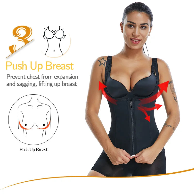 Women's Sauna Waist Trainer Vest – Black Neoprene Shaper