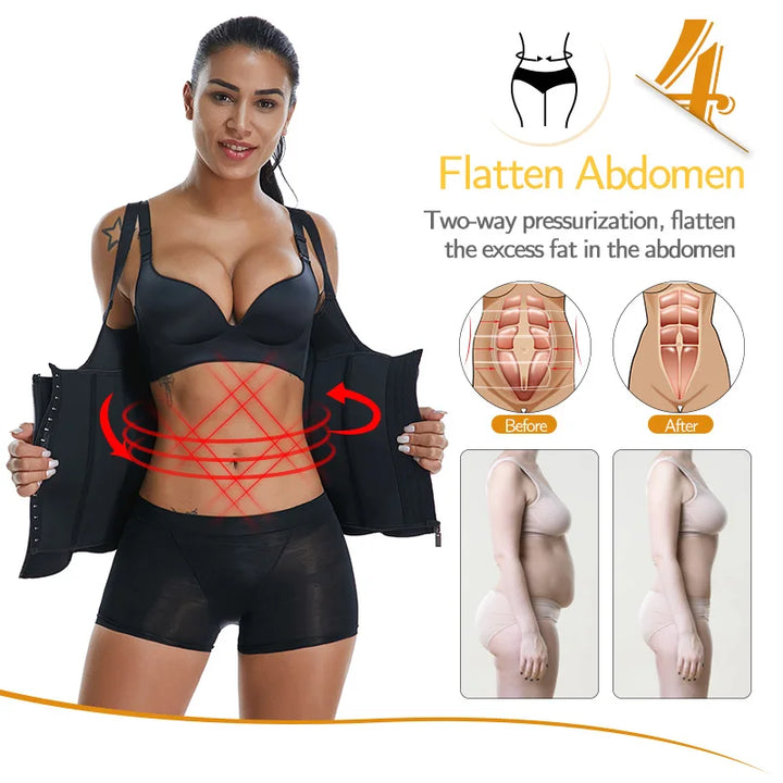 Women's Sauna Waist Trainer Vest – Black Neoprene Shaper