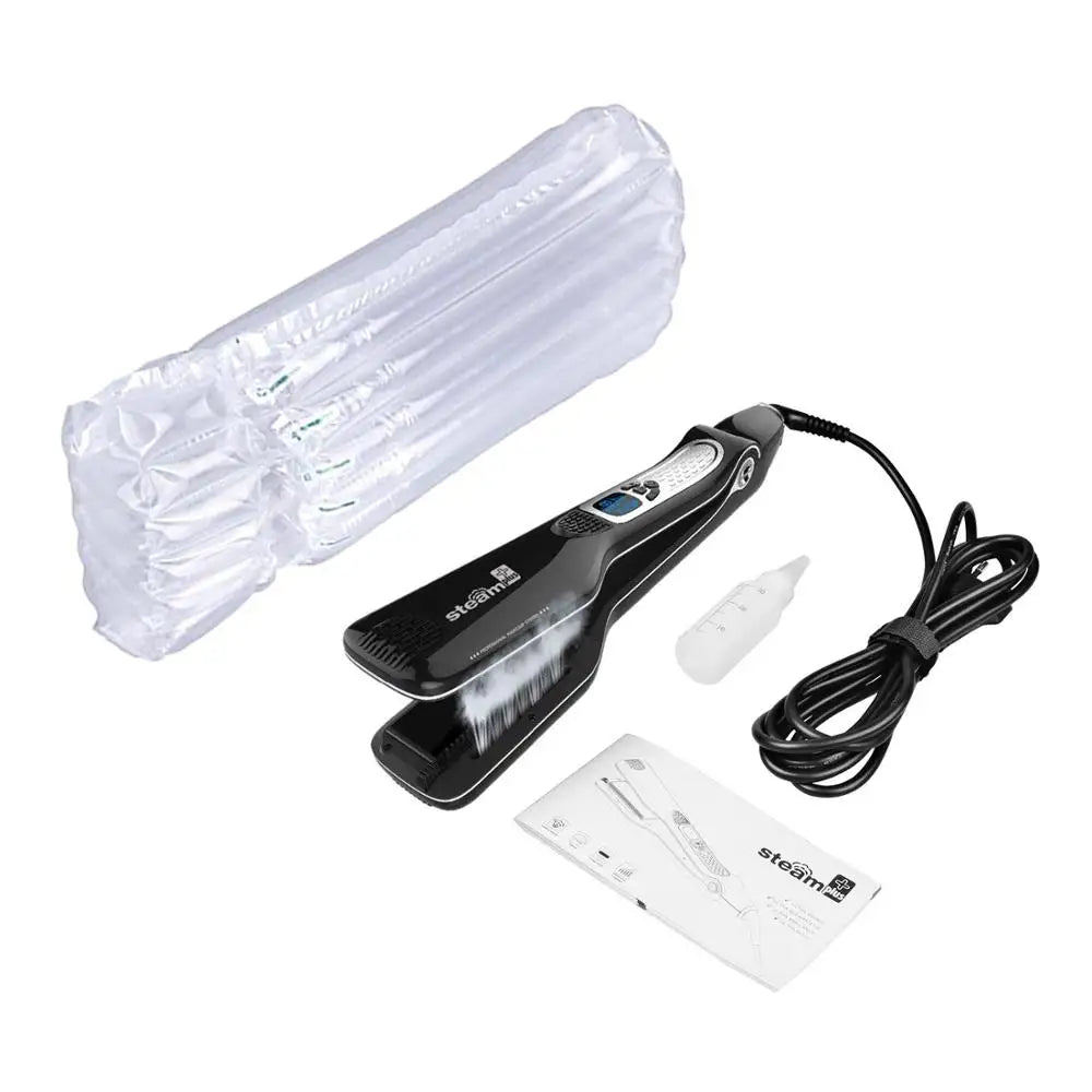 UKLISS Professional Steam Hair Straightener Comb – 2-in-1 Titanium Ceramic Flat Iron with Steam Technology for Silky, Frizz-Free Styling