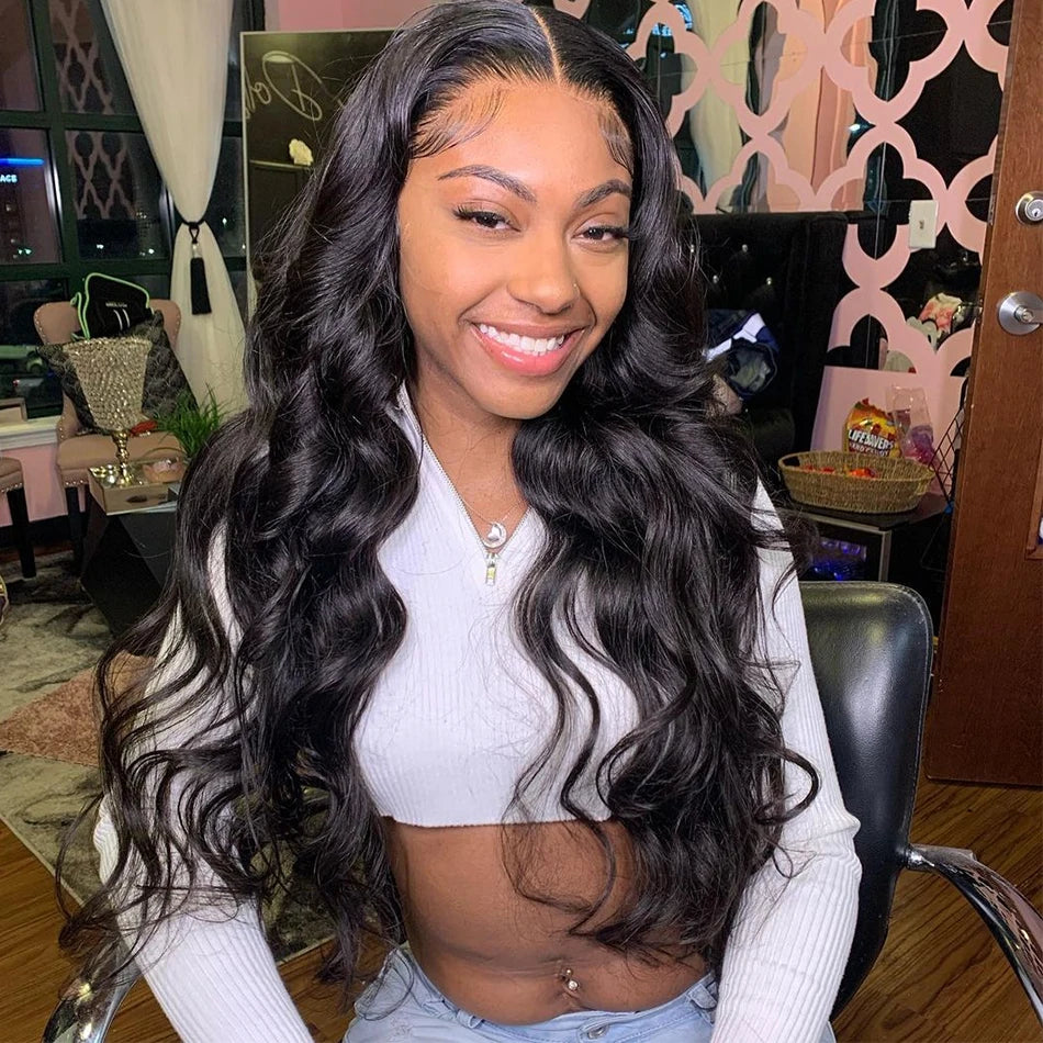 HD Body Wave Lace Front Wig – 28–30” Virgin Brazilian Hair, 180% Density