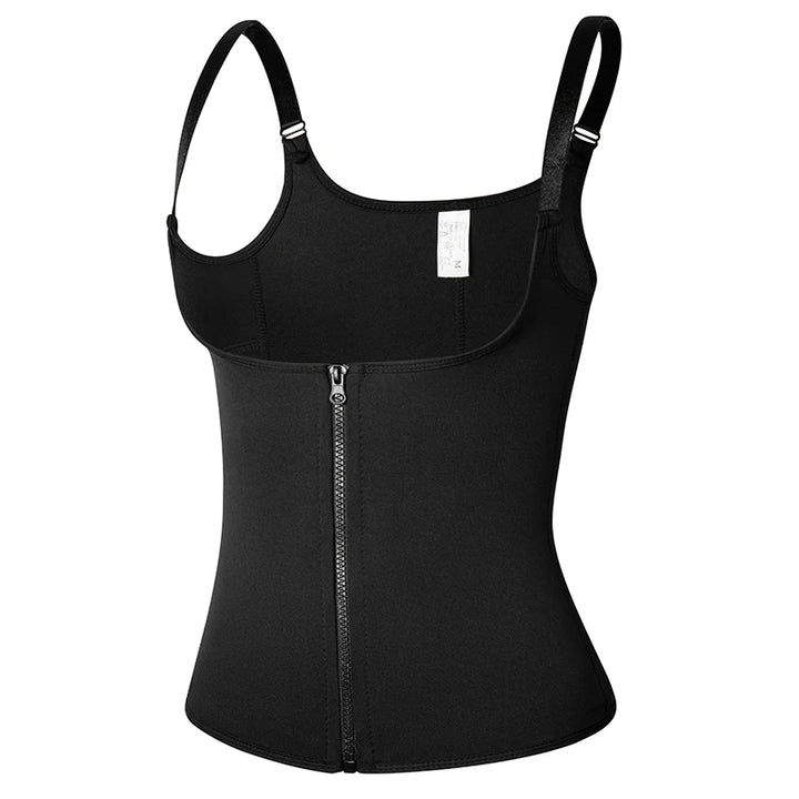 Women's Sauna Waist Trainer Vest – Black Neoprene Shaper