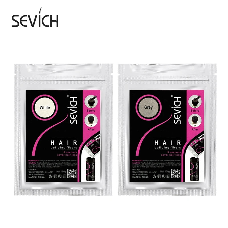 Sevich Hair Building Fibers Refill – 100g | Instant Thicker, Fuller Hair | 10 Colors | Keratin Hair Loss & Thinning Solution