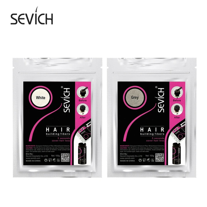Sevich Hair Building Fibers Refill – 100g | Instant Thicker, Fuller Hair | 10 Colors | Keratin Hair Loss & Thinning Solution