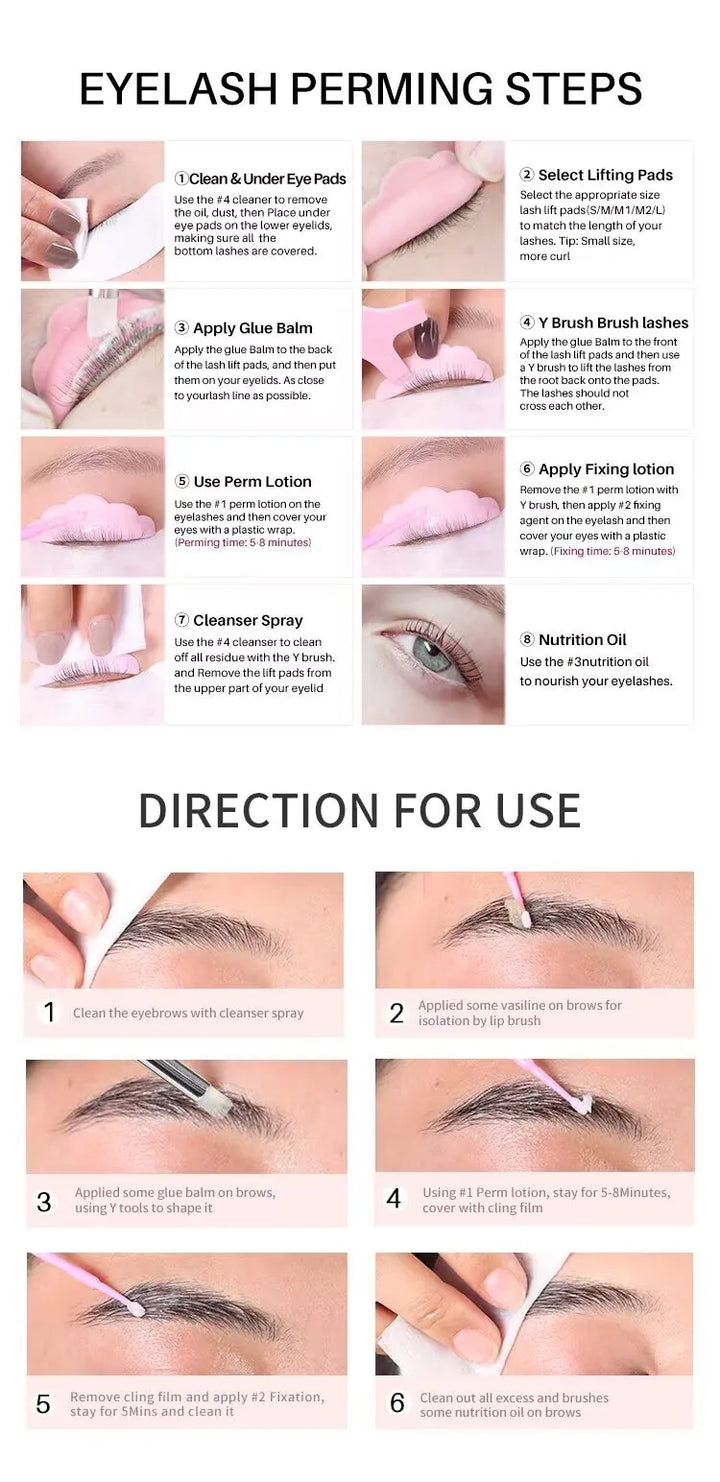 2-in-1 Lash & Brow Lift Kit – Long-Lasting Curl + Definition (6–8 Weeks)