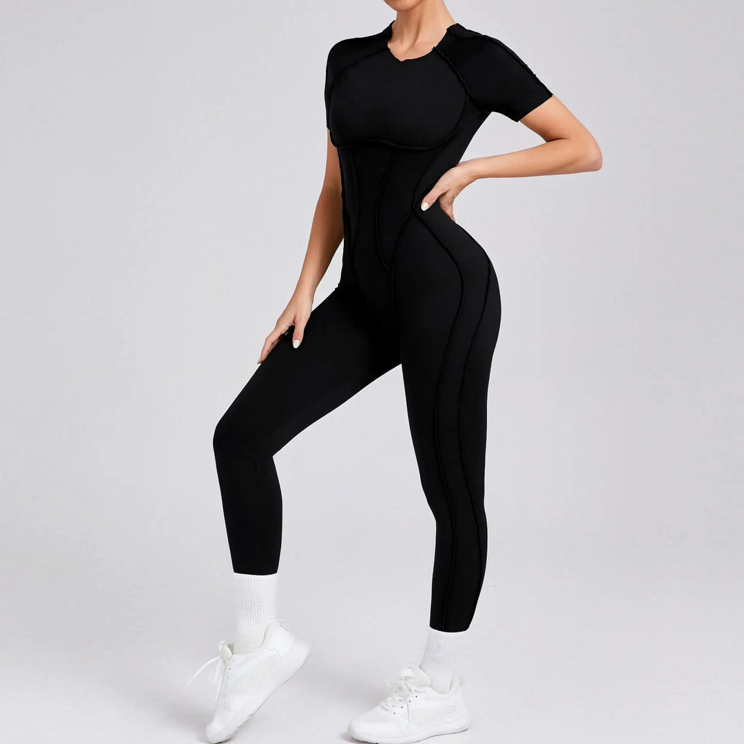 New Autumn/Winter Long-Sleeved One-Piece Yoga Jumpsuit for Women – Backless, Slim Fit Sports Outfit