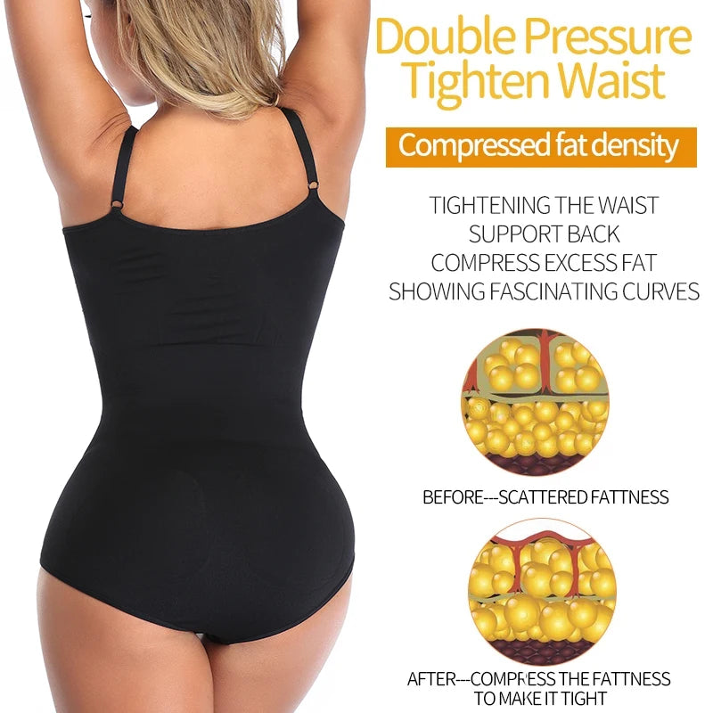SculptEase™ Seamless Tummy Control Bodysuit – Waist Trainer Shapewear with Open Crotch & Butt Lift