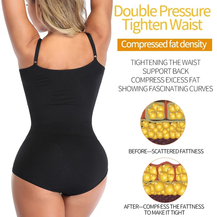SculptEase™ Seamless Tummy Control Bodysuit – Waist Trainer Shapewear with Open Crotch & Butt Lift