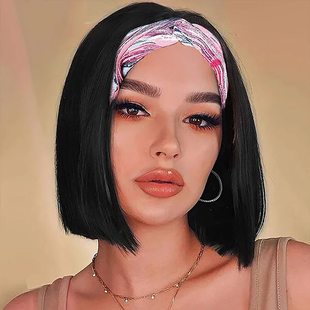 Effortless Chic Headband Bob – Straight Human Hair Wig