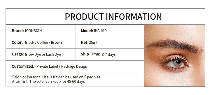 ICONSIGN 3-in-1 Tint Kit for Brows, Lashes & Beard – Long-Lasting Color in Minutes