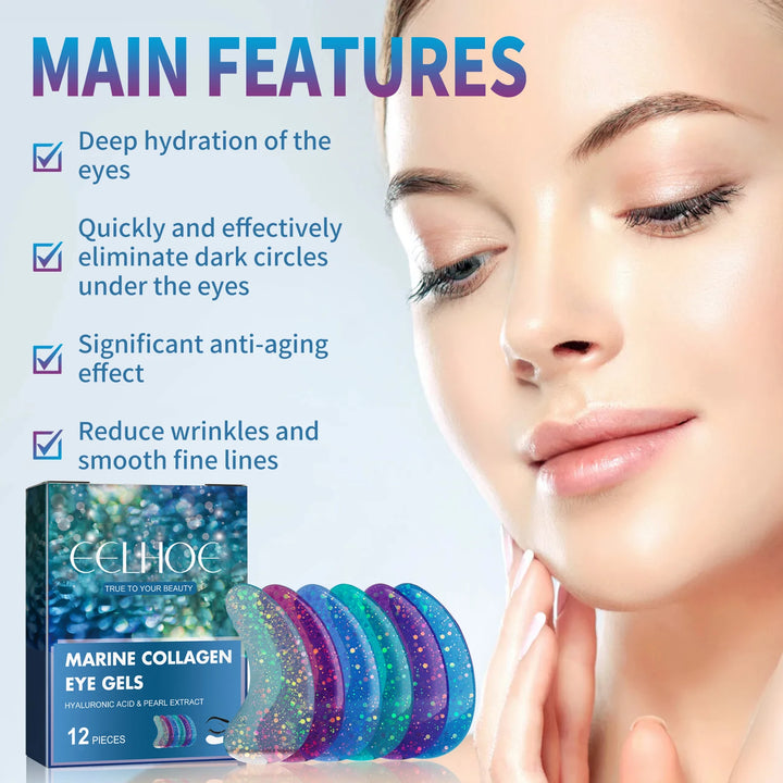 EELHOE Collagen Eye Mask – 12 Pairs for Puffiness, Wrinkles & Dark Circles