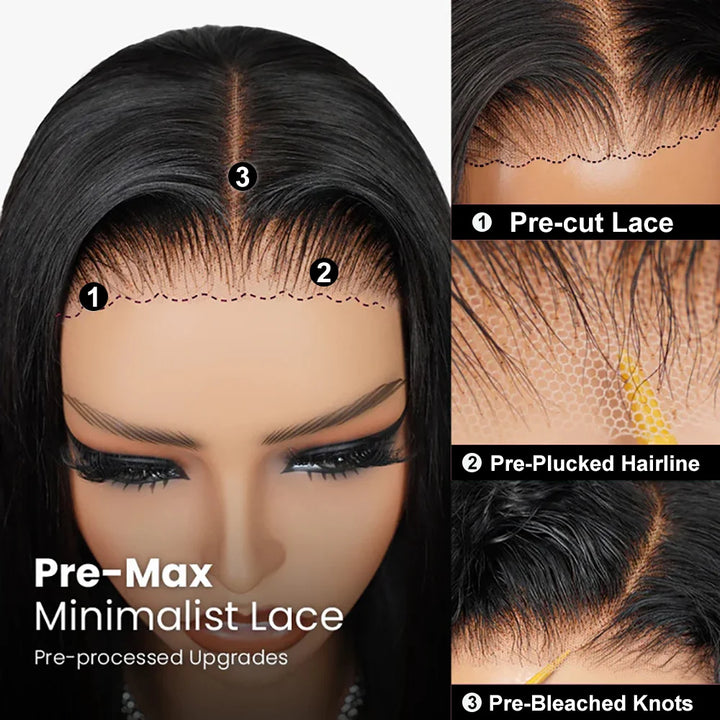 Sleek Power Bob – Transparent Lace Front Wig in Bone Straight Remy Hair