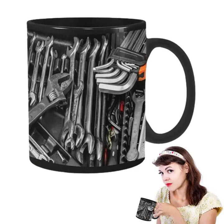 Power Tools Mug – Ceramic Coffee Cup with Toolbox Design (350ml)