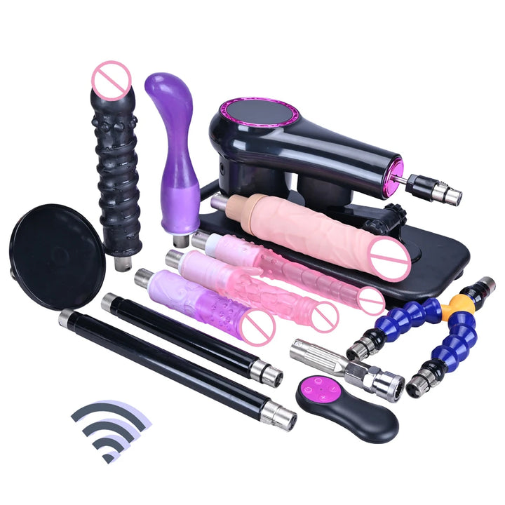 ROUGH BEAST A1 Wireless Sex Machine – Adjustable Thrusting Masturbation Pump with Remote Control & Multiple Attachments
