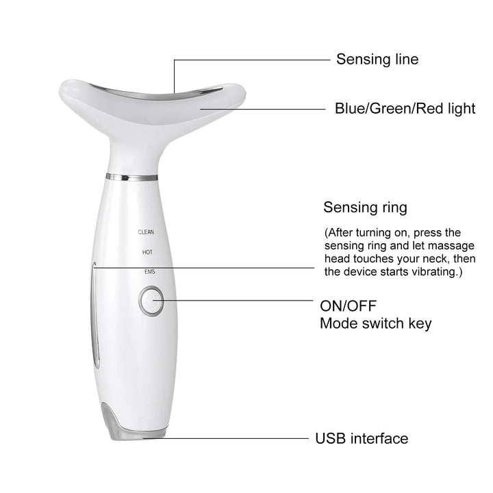 3-Color LED Neck & Face Lifting Massager
