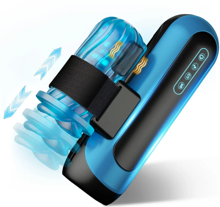 Amortoy Interchangeable Pocket Pussy – Automatic Male Masturbator with 6 Piston Modes, 5 Thrusting Speeds & 10 Vibration Patterns