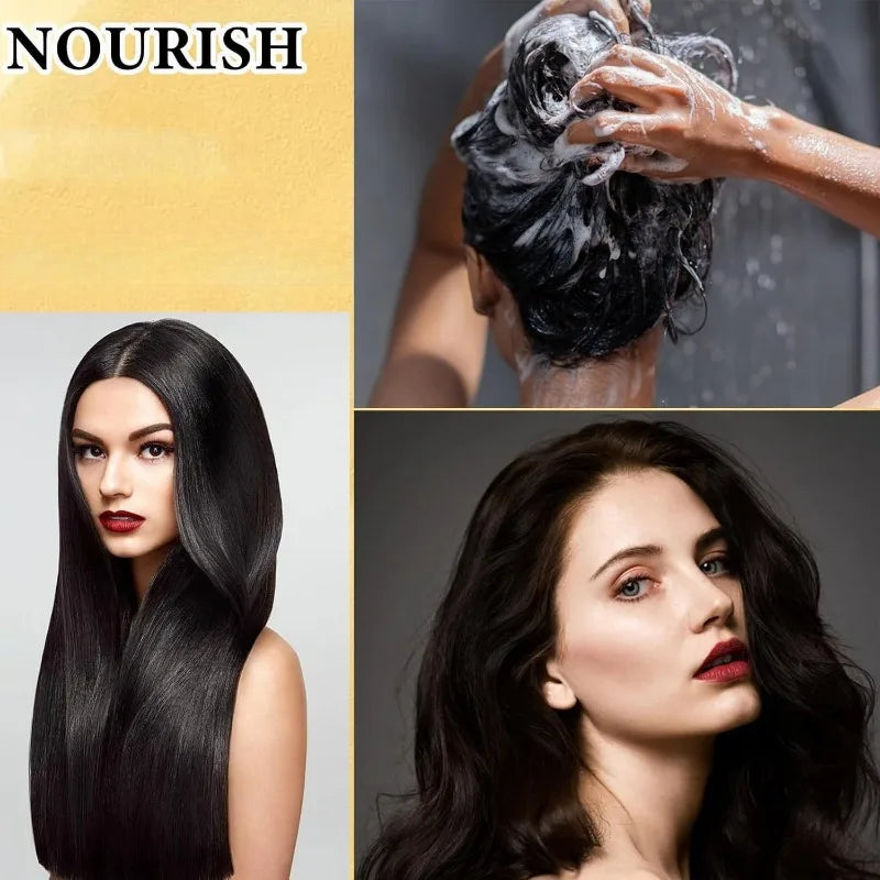 Eelhoe 3-in-1 Black Hair Coloring Shampoo – 2pcs Natural Herbal Polygonum Shampoo for Gray Coverage & Scalp Care (100ml Each)