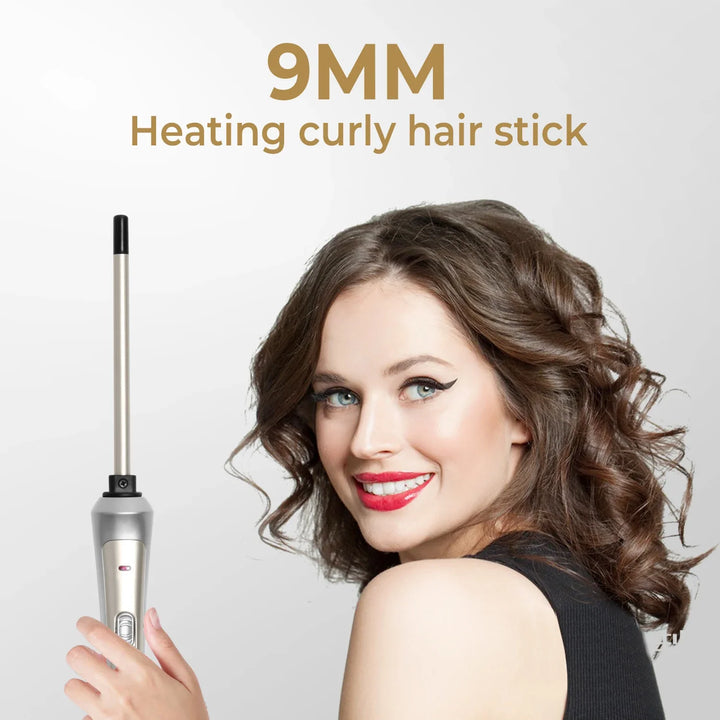 UltraCurl 9mm Precision Curling Wand – Tourmaline Ceramic Crimper for Defined, Long-Lasting Curls