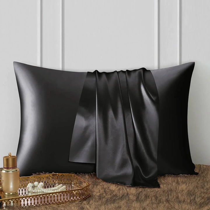 Pure Satin Silk Pillowcase – Smooth Decorative Cushion Cover for Living Room & Home Comfort (1PC, Rectangle)