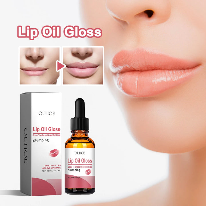 Long-Lasting Lip Plumping Essential Oil – Moisturizing Lip Balm with Coconut Oil, Vitamin E & Squalane – Smooths Fine Lines & Boosts Lip Elasticity (10ml)