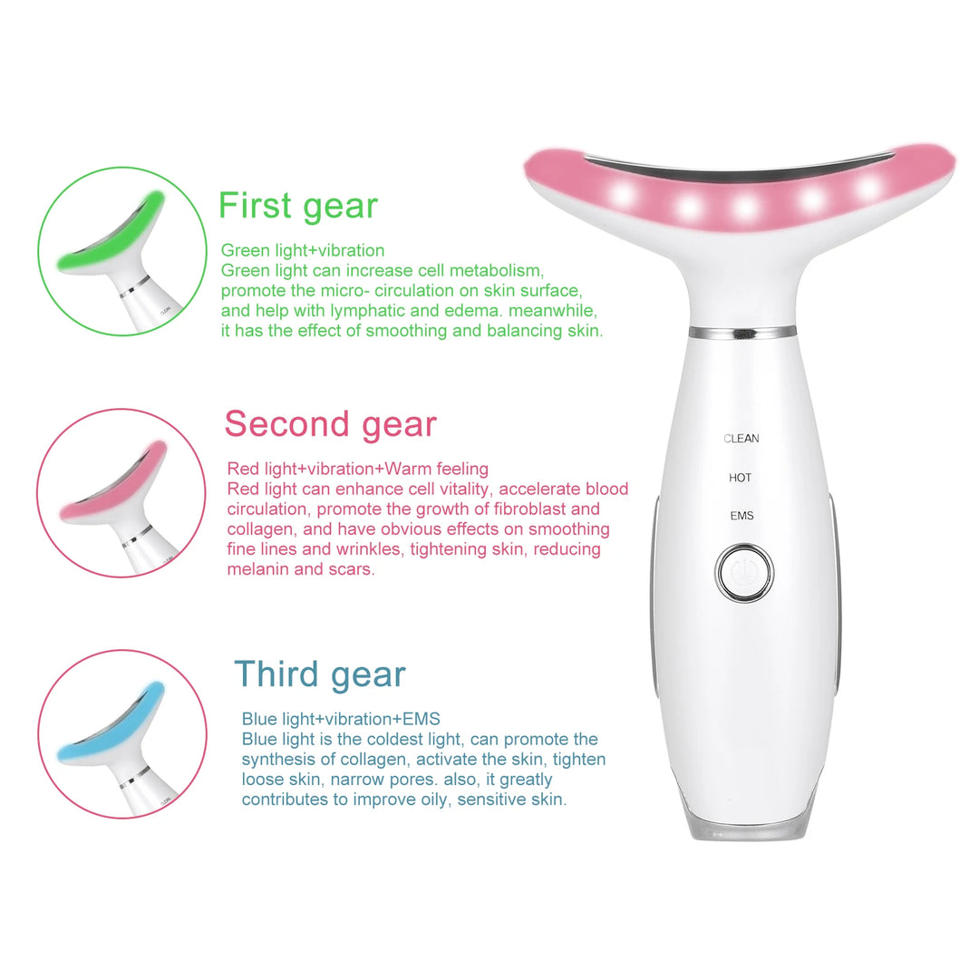 3-Color LED Neck & Face Lifting Massager