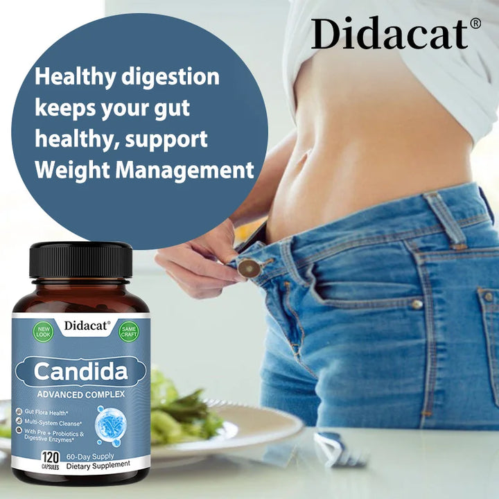 EmpowerEase Candida Advanced Complex – Digestive Detox & Gut Flora Balance with Probiotics & Enzymes