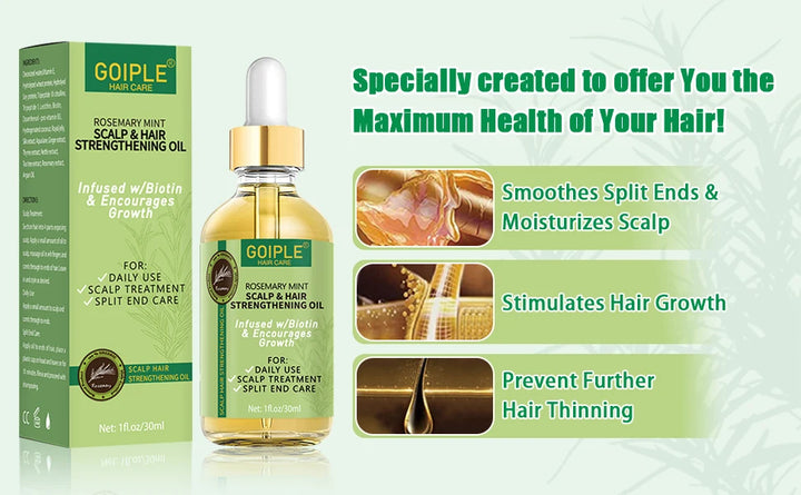 Goiple Rosemary Mint Hair Growth Serum – Essential Oil Treatment for Dry, Damaged & Thinning Hair